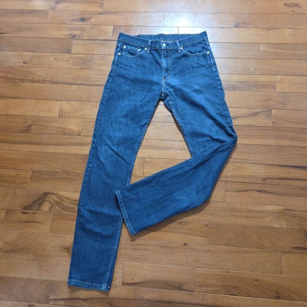 LEVI STRAUSS & CO MENS 513 SLIM FIT STRAIGHT LEG FLEX BLUE DENIM JEAN SZ 33 X 34